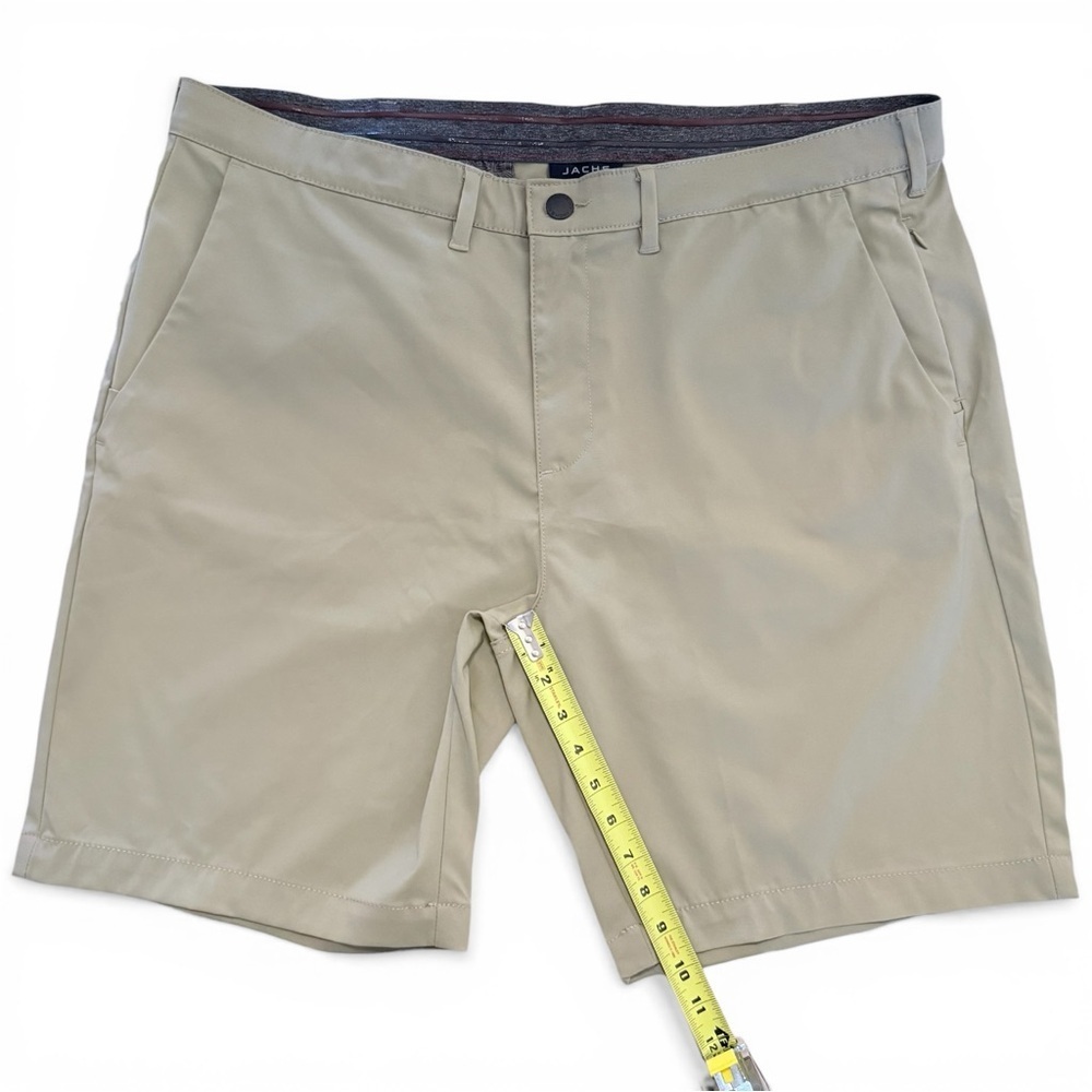 Jachs New York Performance Tech Shorts Mens Size 40 Khaki Stretch Poly Spandex - Picture 5 of 13